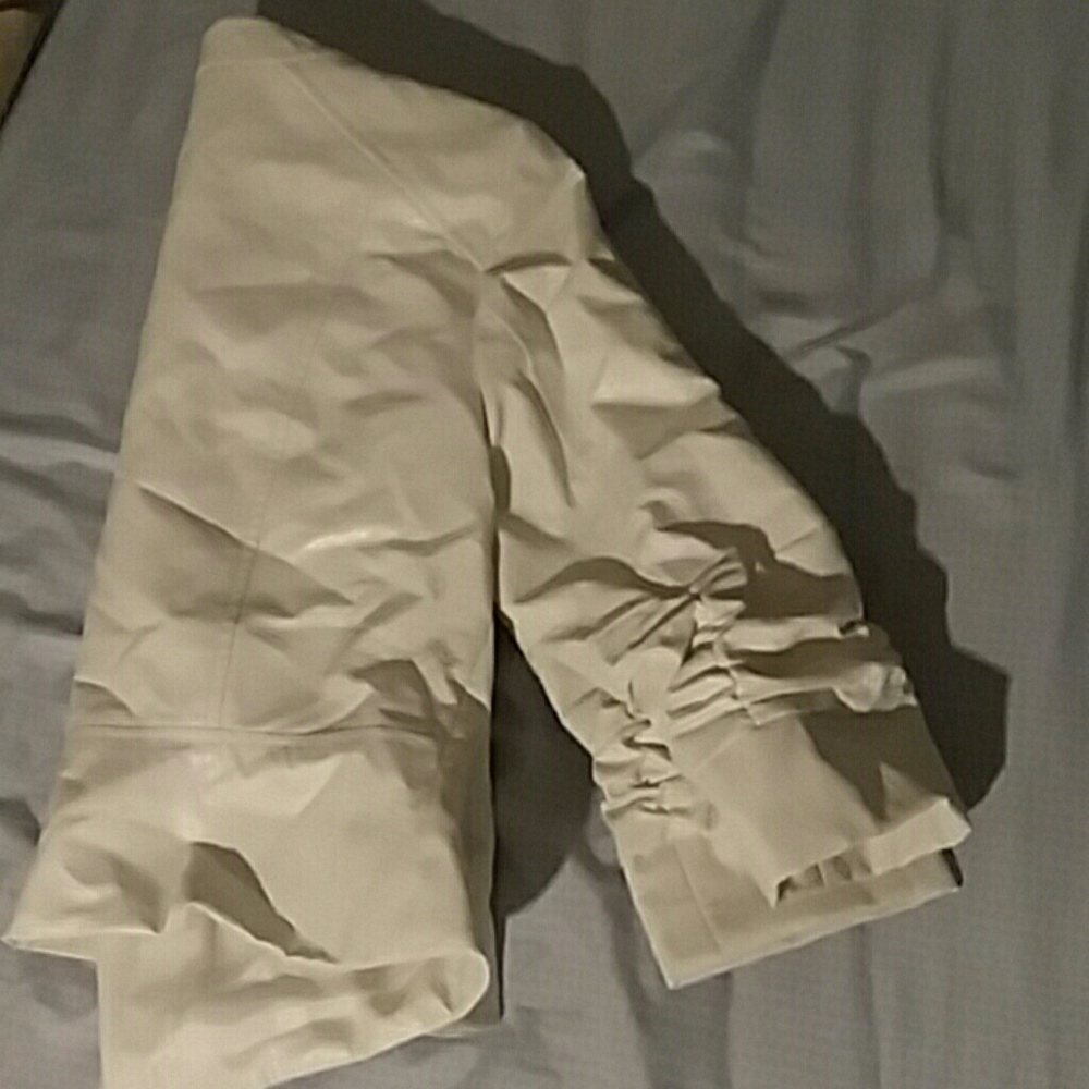 White leather jacket Capri sleeve